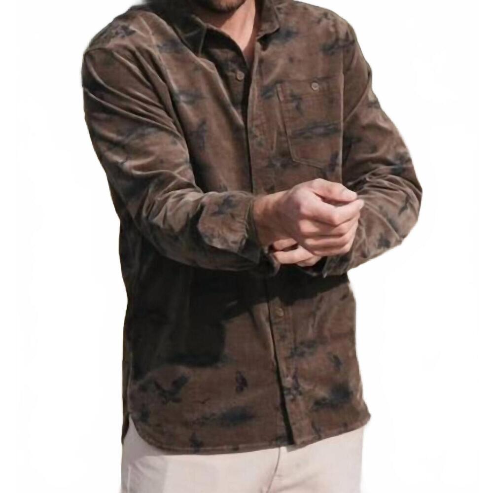 NEW JETTY shoals corduroy shirt in olive